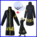 Anime Piece Pirate Trafalgar D. Water Law Cosplay Costume Black Cloak Hat Pant Long Windbreaker Jacket Party Carnival