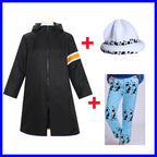 Anime Piece Pirate Trafalgar D. Water Law Cosplay Costume Black Cloak Hat Pant Long Windbreaker Jacket Party Carnival