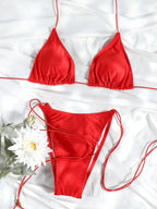 Sexy Triangle Mini Bikini Sets Micro Thongs Swimsuit Women Bathing Suit Biquini Bandage Beachwear Print Swimwear Thong