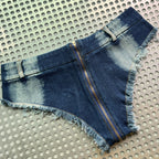 Ultra-low Waist Ultra-short Private Portrait Sexy Shorts Sexy Open-crotch Denim Hot Pants Night Shop Women’s Pants