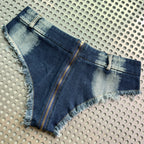 Ultra-low Waist Ultra-short Private Portrait Sexy Shorts Sexy Open-crotch Denim Hot Pants Night Shop Women’s Pants