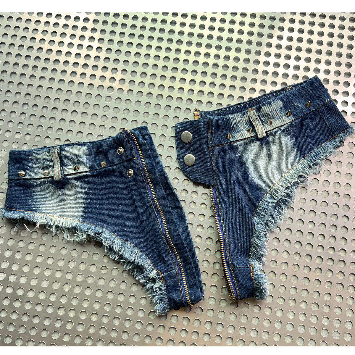 Ultra-low Waist Ultra-short Private Portrait Sexy Shorts Sexy Open-crotch Denim Hot Pants Night Shop Women’s Pants