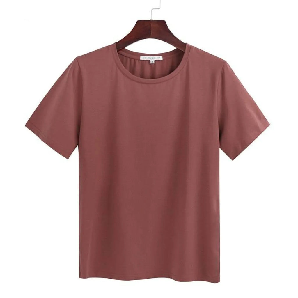 Women's Loose Fit Basic Tee Short Sleeve Crew Neck T-Shirt