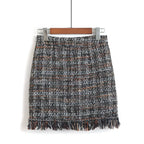 Wool Mini Skirt - High Waist A-Line Retro Style - Yellow / XL - Mini Skirt