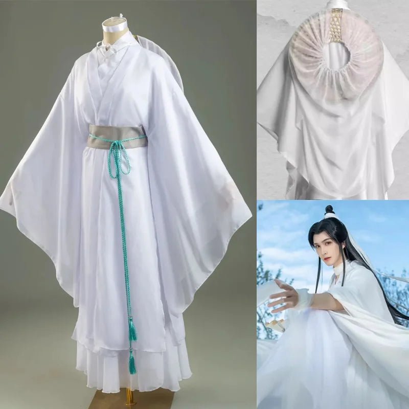 Xie Lian Cosplay Costume Tian Guan Ci Fu Cosplay Xielian Wigs Bamboo Hat Prop Men Women Halloween Comic Full Set Anime