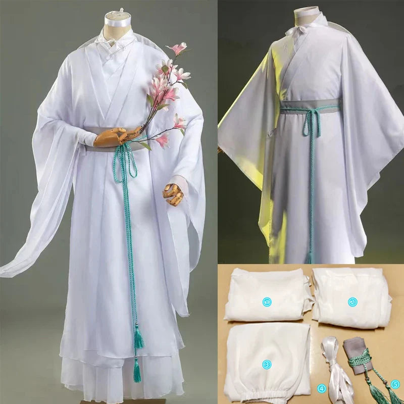 Xie Lian Cosplay Costume Tian Guan Ci Fu Cosplay Xielian Wigs Bamboo Hat Prop Men Women Halloween Comic Full Set Anime