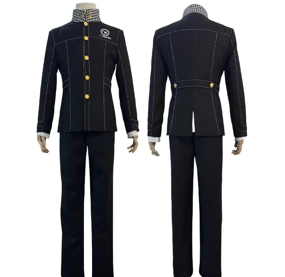 Anime Mens Yu Narukami Outfit Cosplay Costume School Uniform Coat Shirt Pants Halloween Christmas Outfit Suit - Mens